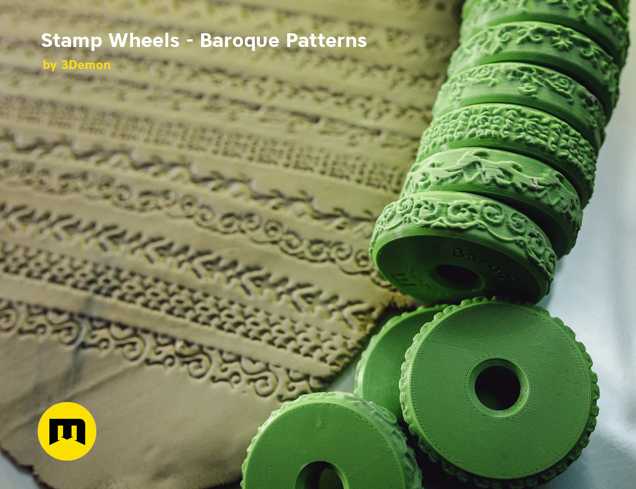 Stamp Wheels for Clay — Baroque Patterns - Image 2