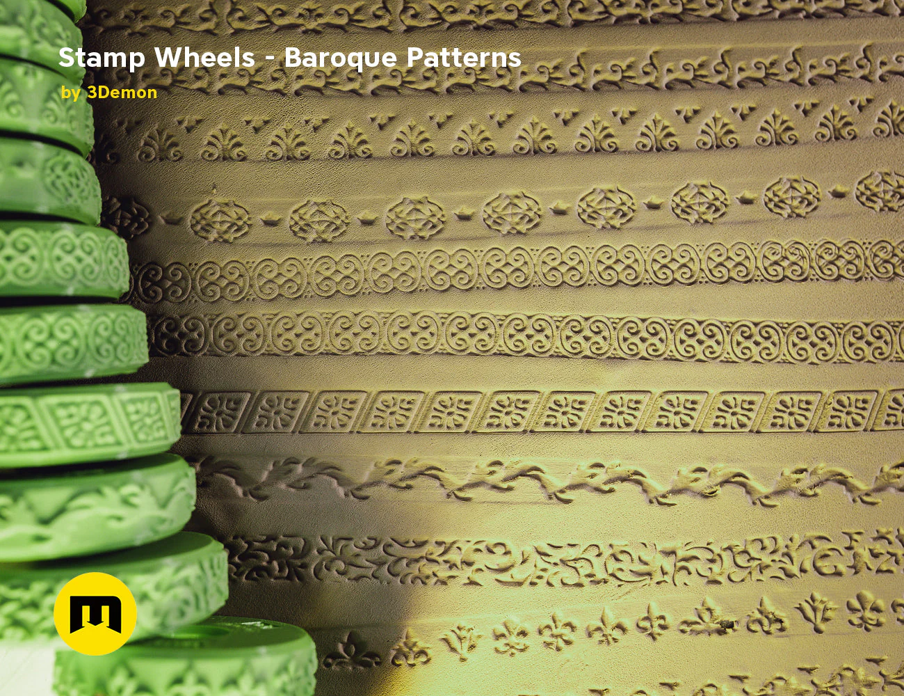 Stamp Wheels for Clay — Baroque Patterns - Image 7