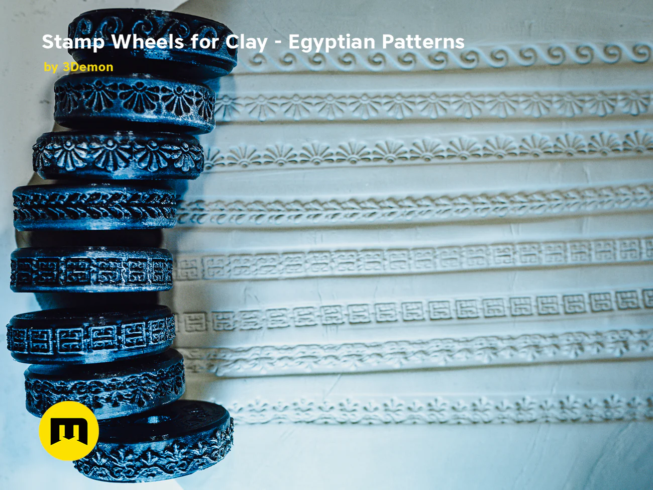 Stamp Wheels for Clay - Egyptian Patterns - Image 21
