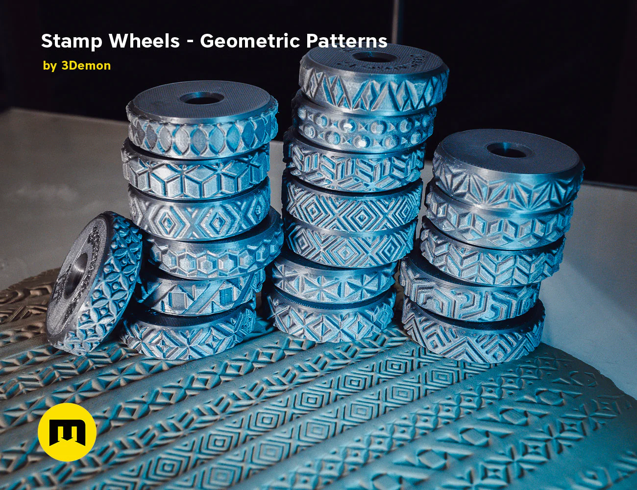 Stamp Wheels for Clay — Geometric Patterns - Image 4