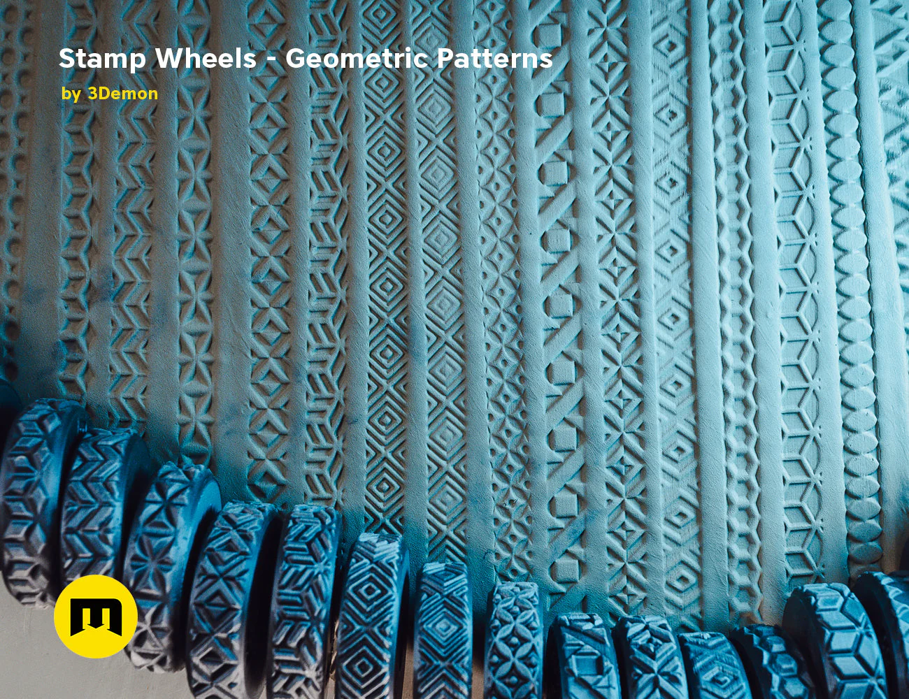Stamp Wheels for Clay — Geometric Patterns - Image 9